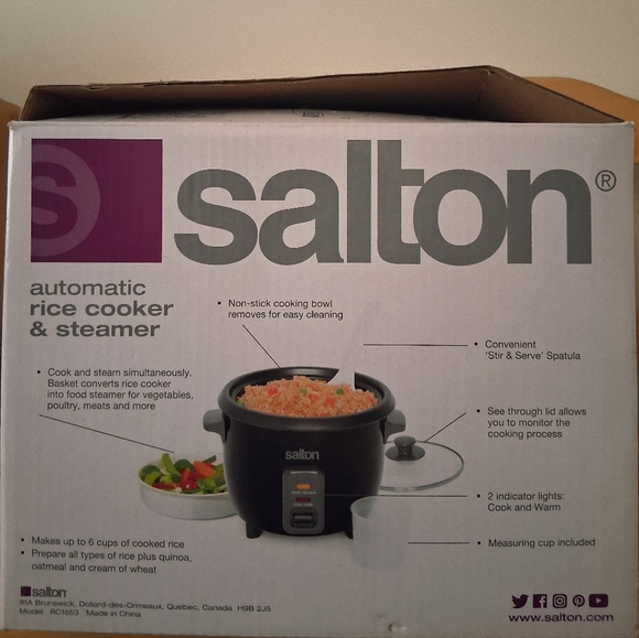 NEW Salton Rice Cooker & Steamer - Picture 4 of 6